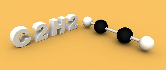 Image showing Acethylene molecule C2H2