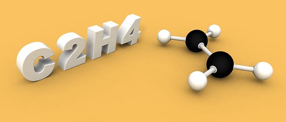 Image showing ethylene molecule C2H4