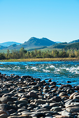 Image showing Fast mountain river in Altay