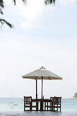 Image showing Table at the beach