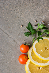 Image showing Vegetables on concrete background