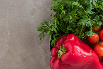 Image showing Vegetables on concrete background