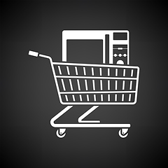 Image showing Shopping Cart With Microwave Oven Icon