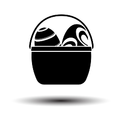 Image showing Easter Basket With Eggs Icon