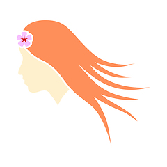 Image showing Woman Head With Flower In Hair Icon