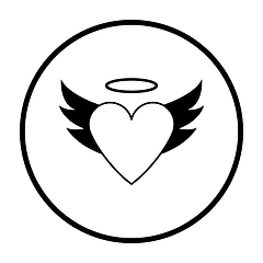 Image showing Valentine Heart With Wings And Halo Icon