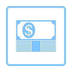 Image showing Banknote On Top Of Money Stack Icon