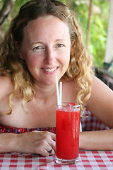 Image showing Woman with drink.