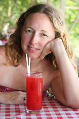Image showing Woman with drink.