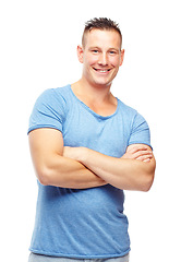 Image showing Casually handsome. A cropped portrait of a happy man, isolated on white.