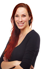 Image showing Confidence is a beautiful feature in a woman. Studio shot of an attractive young woman isolated on white.