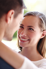 Image showing I could look into your beautiful eyes forever. Shot of an attractive young couple enjoying a romantic moment together.