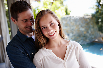 Image showing My life is perfect with him in it. Shot of an attractive young couple enjoying a romantic moment together.