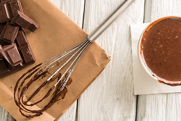 Image showing Chocolate on egg beater