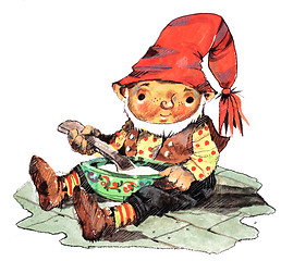 Image showing Young Santa eating