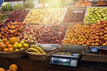 Image showing Assortment of fruits at market