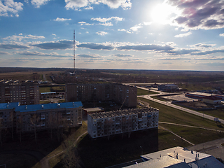 Image showing Aerial view of a Zarinsk town in summer landscape