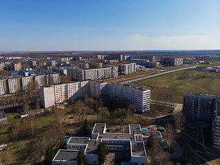 Image showing Aerial view of a Zarinsk town in summer landscape