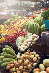 Image showing Vegetable farmer market counter