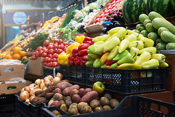 Image showing Vegetable farmer market counter