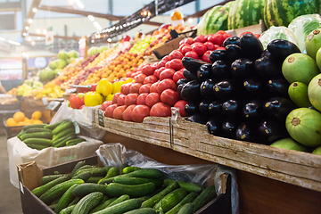 Image showing Vegetable farmer market counter