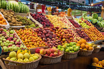 Image showing Assortment of fruits at market