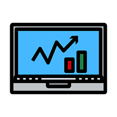 Image showing Icon Of Laptop With Chart