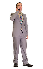 Image showing Businessman Talking On Cell Phone