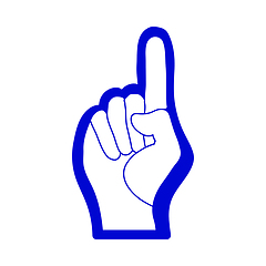 Image showing Fan Foam Hand With Number One Gesture Icon