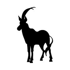 Image showing Saber-Horned Antelope Silhouette