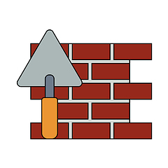 Image showing Icon Of Brick Wall With Trowel