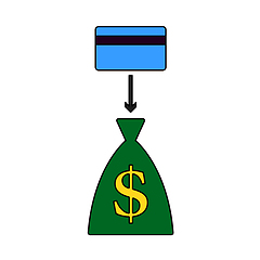 Image showing Credit Card With Arrow To Money Bag Icon