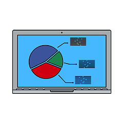 Image showing Laptop With Analytics Diagram Icon