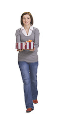 Image showing Woman with a gift box