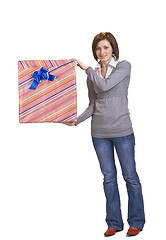 Image showing Woman with a gift box