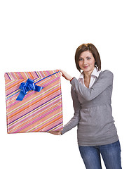 Image showing Woman with a gift box