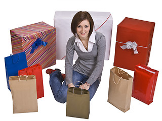 Image showing Woman and gifts