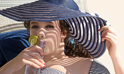 Image showing Girl drinking water