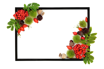 Image showing Autumn Harvest Festival Background Border Frame 