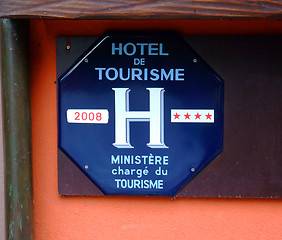 Image showing Four stars classification of a french hotel