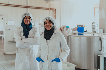 Image showing Arab business partner visiting a cheese factory. The concept of investing in small businesses