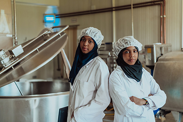 Image showing Arab business partner visiting a cheese factory. The concept of investing in small businesses