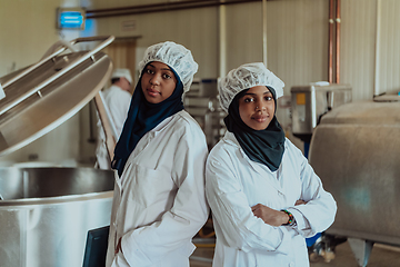 Image showing Arab business partner visiting a cheese factory. The concept of investing in small businesses