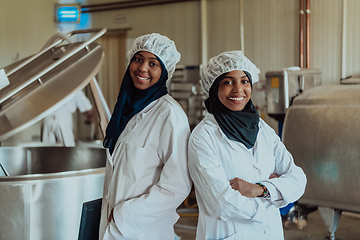 Image showing Arab business partner visiting a cheese factory. The concept of investing in small businesses