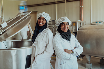 Image showing Arab business partner visiting a cheese factory. The concept of investing in small businesses