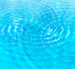 Image showing Blue abstract background with water ripples and bubbles