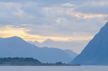 Image showing blue evening mood at the coast