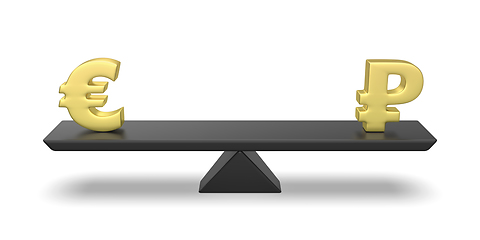 Image showing Balance between Euro and Russian ruble