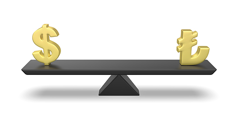 Image showing Balance between US dollar and Turkish lira