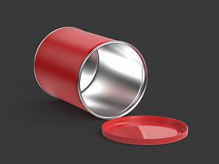 Image showing Empty red metal can